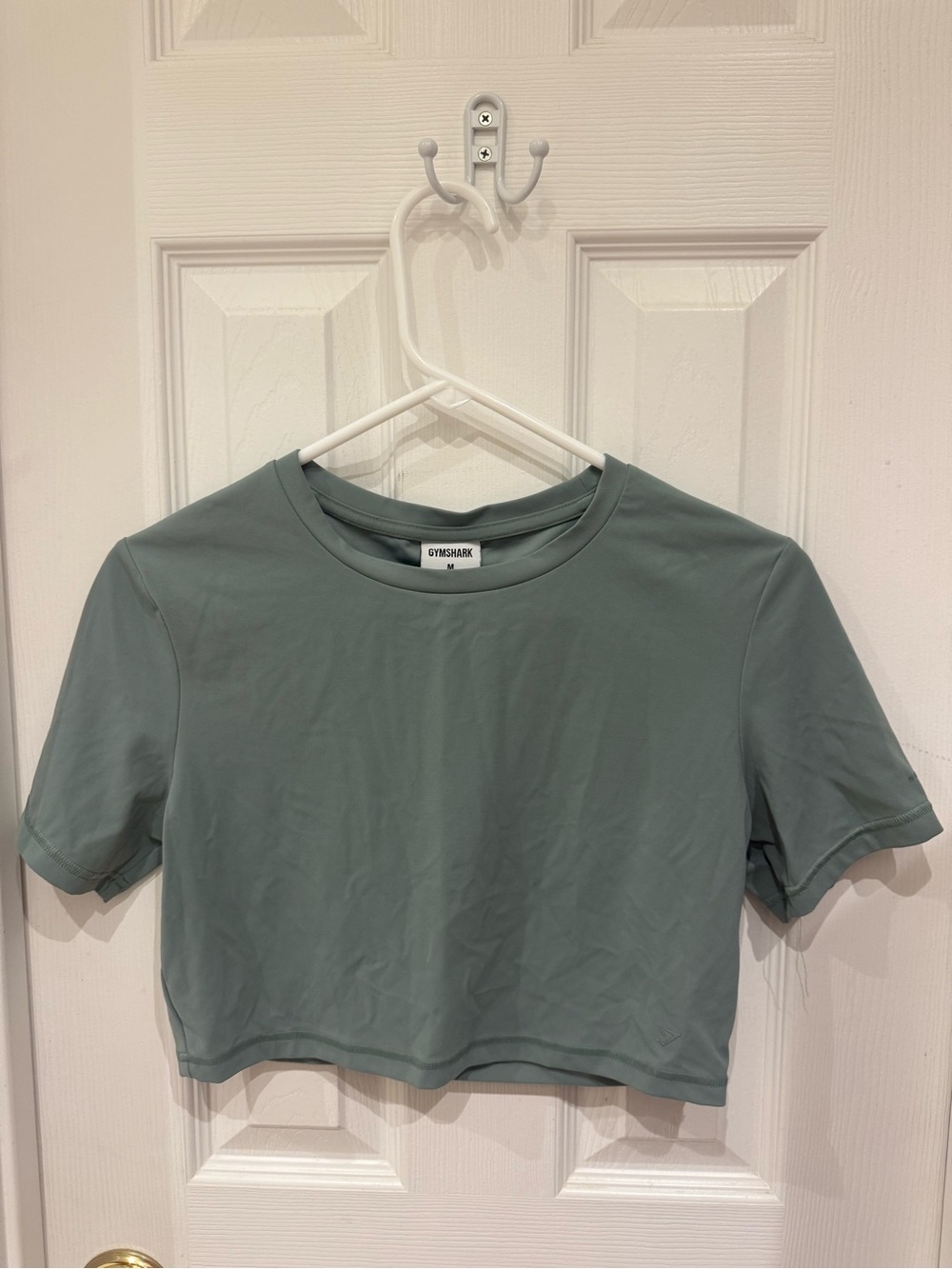 Gymshark Sage Green Cropped Crew Tee